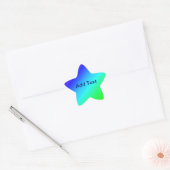 Diagonaal regenboogverloopblauw naar groen ster sticker (Envelop)