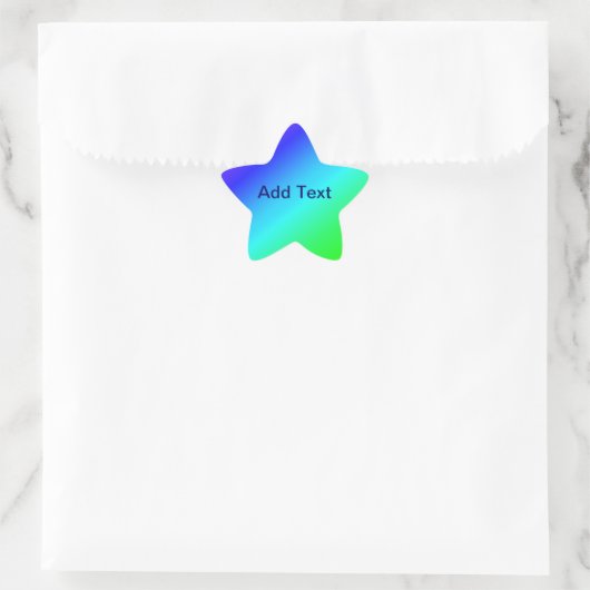 Diagonaal regenboogverloopblauw naar groen ster sticker (Tas)