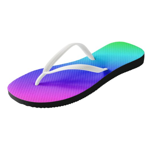 Diagonaal regenboogverloopblauw naar groen teenslippers (Schuin)