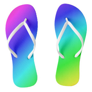 Diagonaal regenboogverloopblauw naar groen teenslippers