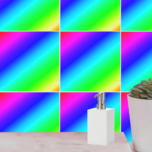 Diagonaal regenboogverloopblauw naar groen tegeltje