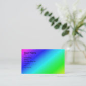 Diagonaal regenboogverloopblauw naar groen visitekaartje (Staand voorkant)