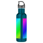 Diagonaal regenboogverloopblauw naar groen waterfles  (Achterkant)