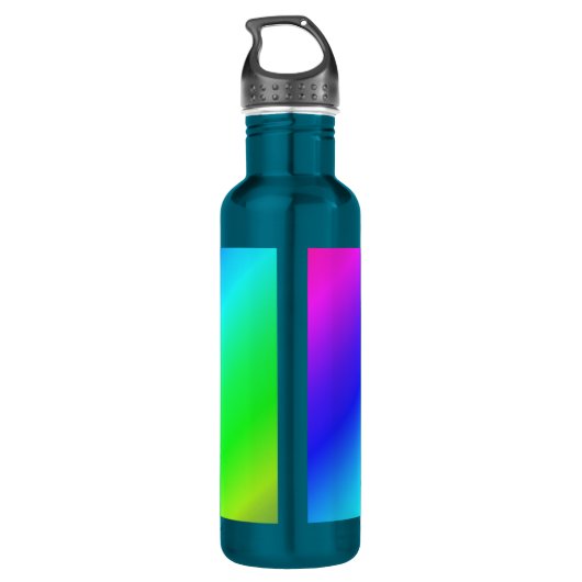 Diagonaal regenboogverloopblauw naar groen waterfles  (Achterkant)