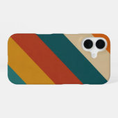 Diagonaal Retro Banden iPhone 16 Hoesje (Achterkant horizontaal)