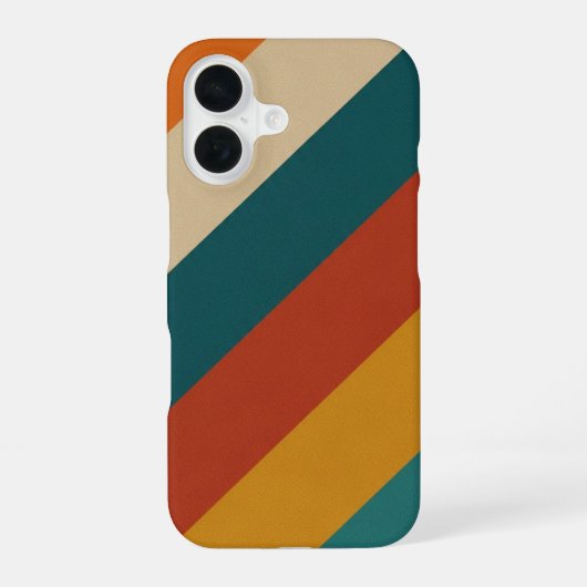 Diagonaal Retro Banden iPhone 16 Hoesje (Achterkant)