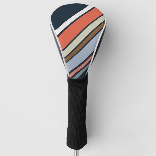 Diagonaal retro stijl strepen ontwerp golfheadcover (Voorkant)
