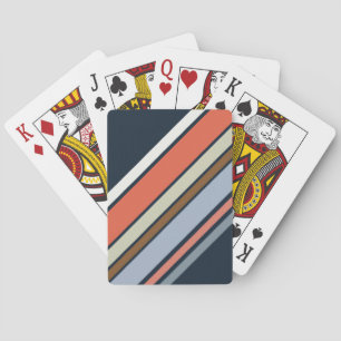 Diagonaal retro stijl strepen ontwerp pokerkaarten