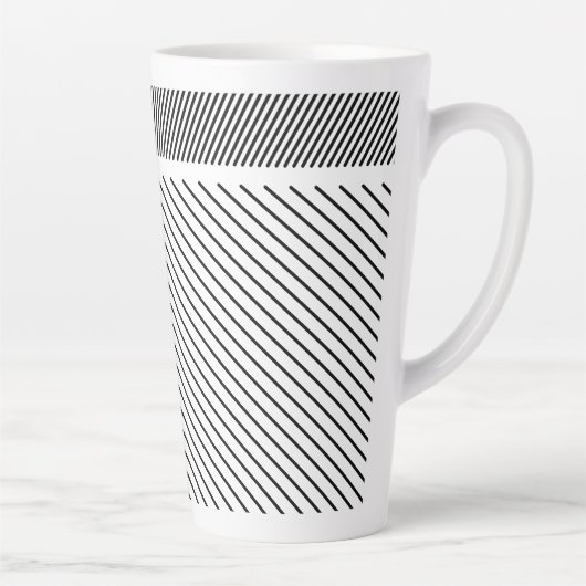 Diagonaal ritme in zwart en wit latte mok (Rechts)