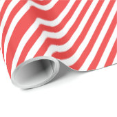 Diagonaal rode en witte streep cadeaupapier (Rol Hoek)