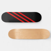 Diagonaal rode schuine strepen Zwarte Skateboard D (Horizontaal)