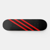 Diagonaal rode schuine strepen Zwarte Skateboard D (Horizontaal)