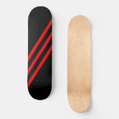 Diagonaal rode schuine strepen Zwarte Skateboard D (Voorkant)