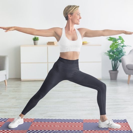 Diagonaal rood en blauw yogamat