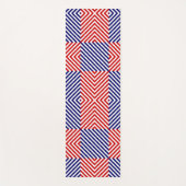 Diagonaal rood en blauw yogamat (Voorkant)