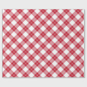 Diagonaal Rood en Wit Geplakt Patroon Cadeaupapier (Vlak)
