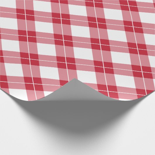 Diagonaal Rood en Wit Geplakt Patroon Cadeaupapier (Hoek)