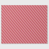 Diagonaal rood en wit streeppatroon cadeaupapier (Vlak)