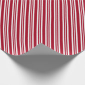 Diagonaal rood en wit streeppatroon cadeaupapier (Hoek)