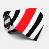 Diagonaal Rood en Zwart Striped Stropdas (Opgerold)