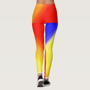 Diagonaal rood geel blauw golven Leggings