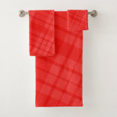 Diagonaal Rood Plaid Bad Handdoek (Insitu)