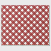 Diagonaal rood-wit buffelgeruit cadeaupapier (Vlak)
