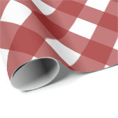 Diagonaal rood-wit buffelgeruit cadeaupapier (Rol Hoek)