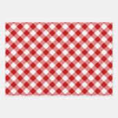 Diagonaal Rood Witte Vierkantjes Buffalo Vastgeleg Inpakpapier Vel (Voorkant 3)