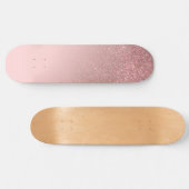 Diagonaal Roos Gold Blush roze ombre gradiënt Persoonlijk Skateboard (Horizontaal)