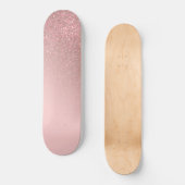 Diagonaal Roos Gold Blush roze ombre gradiënt Persoonlijk Skateboard (Voorkant)
