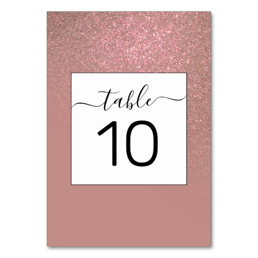 Diagonaal Roos Gouden Glitter Gradient Ombre Kaart (Voorkant)