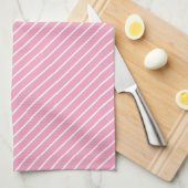 Diagonaal roze en wit theedoek (Quarter Fold)