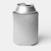 Diagonaal Silver Glitter Gradient Ombre Monogram Blikjeskoeler (Blikje Achterkant)