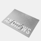 Diagonaal Silver Glitter Gradient Ombre Monogram Deurmat (Schuin)