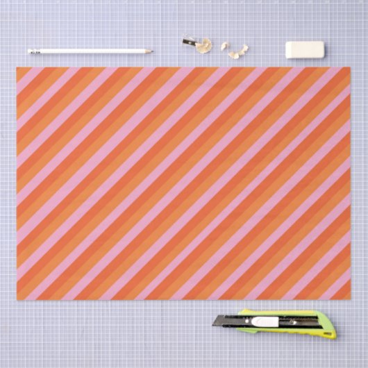 Diagonaal Sinaasappel en roze papier (Craft)