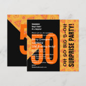 Diagonaal Sinaasappel en zwart V04 voor 50e ondern Kaart (Voorkant / Achterkant)