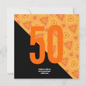 Diagonaal Sinaasappel en zwart V04 voor 50e ondern Kaart (Achterkant)