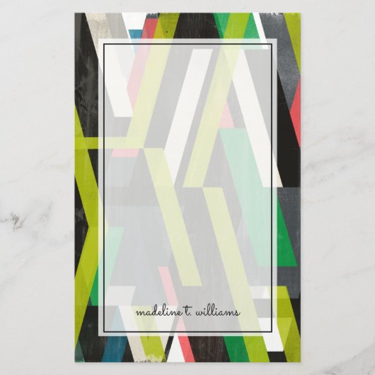 Diagonaal Slipstream-patroon Briefpapier (Voorkant)