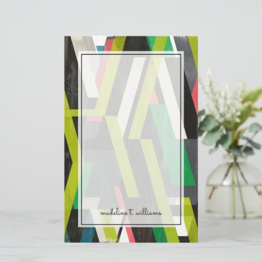 Diagonaal Slipstream-patroon Briefpapier (Staand voorkant)