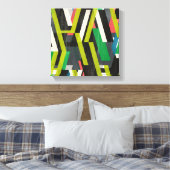 Diagonaal Slipstream-patroon Canvas Afdruk (Insitu (Slaapkamer))