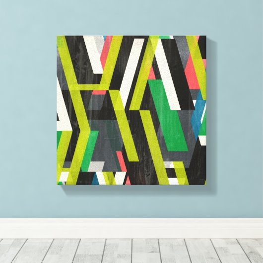 Diagonaal Slipstream-patroon Canvas Afdruk (Insitu (Houten vloer))