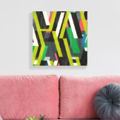 Diagonaal Slipstream-patroon Canvas Afdruk (Insitu (Woonkamer))