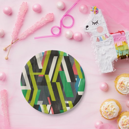 Diagonaal Slipstream-patroon Papieren Bordje (Feest)