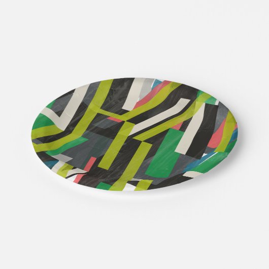 Diagonaal Slipstream-patroon Papieren Bordje (Gekanteld)