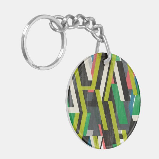 Diagonaal Slipstream-patroon Sleutelhanger (Voorkant Links)