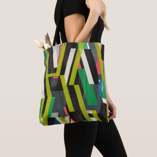 Diagonaal Slipstream-patroon Tote Bag (Dichtbij)