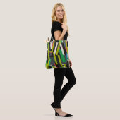 Diagonaal Slipstream-patroon Tote Bag (Op model)