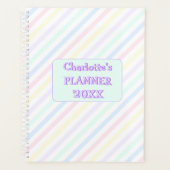 Diagonaal Snoep Strepen Pastelregenboog Kleuren Ja Planner (Voorkant)