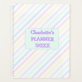 Diagonaal Snoep Strepen Pastelregenboog Kleuren Ja Planner